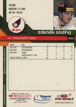 2005-06 Czech OFS #235 Zdenek Ondrej Back