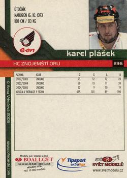 2005-06 Czech OFS #236 Karel Plasek Back