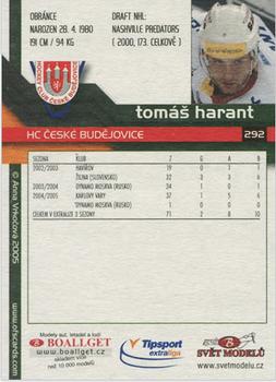 2005-06 Czech OFS #292 Tomas Harant Back
