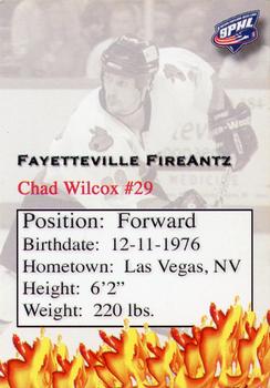 2006-07 Fayetteville FireAntz (SPHL) #NNO Chad Wilcox Back