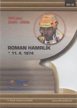 2005-06 Czech OFS - NH Die Cut #12 Roman Hamrlik Back