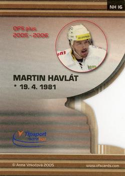 2005-06 Czech OFS - NH Die Cut #16 Martin Havlát Back