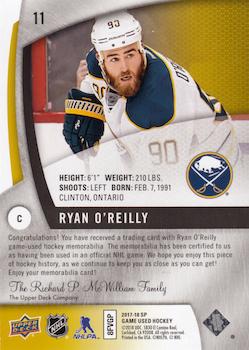 2017-18 SP Game Used - Gold Jerseys #11 Ryan O'Reilly Back