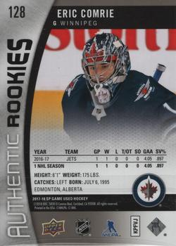2017-18 SP Game Used - Authentic Rookies Rainbow #128 Eric Comrie Back