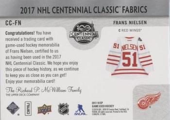 2017-18 SP Game Used - 2017 NHL Centennial Classic Fabrics #CC-FN Frans Nielsen Back