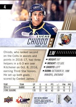 2017-18 Upper Deck CHL #4 Lucas Chiodo Back