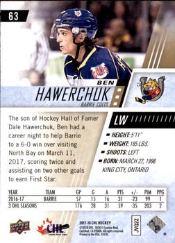 2017-18 Upper Deck CHL #63 Ben Hawerchuk Back