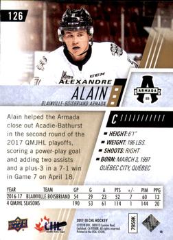 2017-18 Upper Deck CHL #126 Alexandre Alain Back