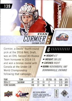 2017-18 Upper Deck CHL #139 Evan Cormier Back