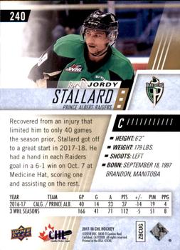 2017-18 Upper Deck CHL #240 Jordy Stallard Back