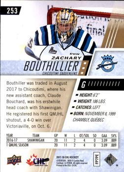 2017-18 Upper Deck CHL #253 Zachary Bouthillier Back
