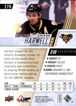 2017-18 Upper Deck CHL #279 Chase Harwell Back
