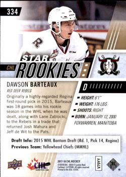 2017-18 Upper Deck CHL #334 Dawson Barteaux Back