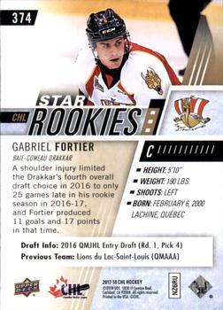 2017-18 Upper Deck CHL #374 Gabriel Fortier Back