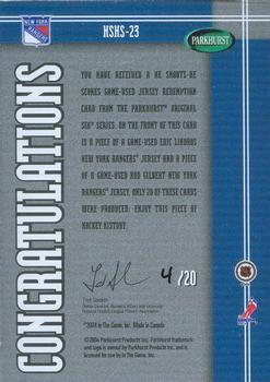 2003-04 Parkhurst Original Six He Shoots He Scores #HSHS-23 Eric Lindros / Rod Gilbert Back