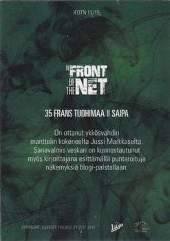 2017-18 Cardset Finland - In Front of the Net #IFOTN11 Frans Tuohimaa Back
