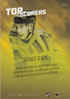 2017-18 Cardset Finland - Top Scorers #TS6 Balazs Sebok Back