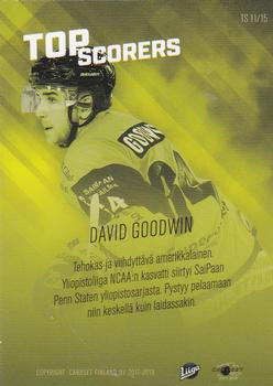 2017-18 Cardset Finland - Top Scorers #TS11 David Goodwin Back