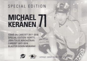 2017-18 Cardset Finland - Limited Edition (Series Two) #NNO Michael Keränen Back