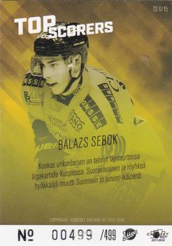 2017-18 Cardset Finland - Top Scorers Silver #TS6 Balazs Sebok Back