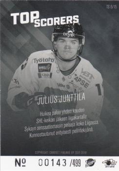 2017-18 Cardset Finland - Top Scorers Silver #TS8 Julius Junttila Back