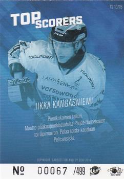 2017-18 Cardset Finland - Top Scorers Silver #TS10 Iikka Kangasniemi Back