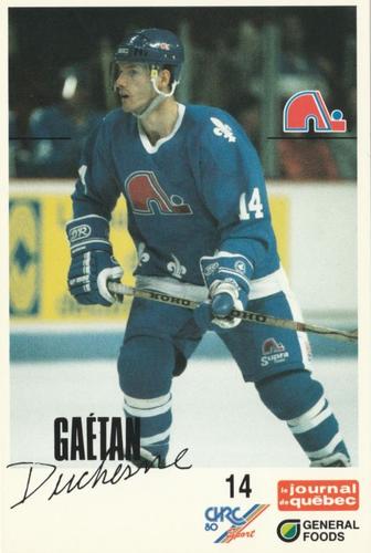 1988-89 General Foods Quebec Nordiques #NNO Gaetan Duchesne Front