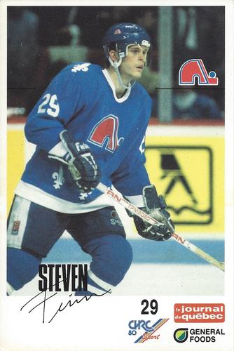 1988-89 General Foods Quebec Nordiques #NNO Steven Finn Front