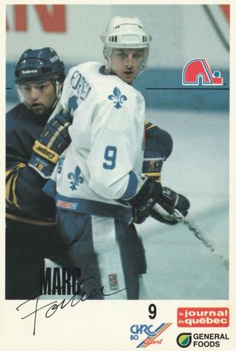 1988-89 General Foods Quebec Nordiques #NNO Marc Fortier Front