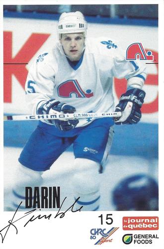1988-89 General Foods Quebec Nordiques #NNO Darin Kimble Front