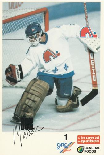 1988-89 General Foods Quebec Nordiques #NNO Bob Mason Front