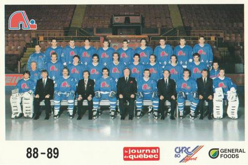 1988-89 General Foods Quebec Nordiques #NNO Team Photo Front