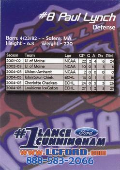2007-08 Ford Knoxville Ice Bears (SPHL) #NNO Paul Lynch Back