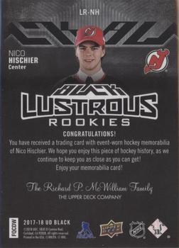 2017-18 SPx - UD Black Lustrous Rookies Jersey #LR-NH Nico Hischier Back