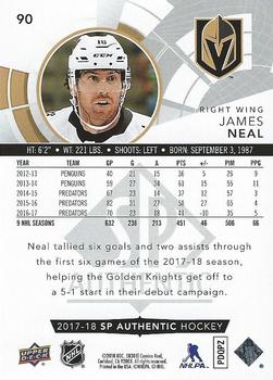 2017-18 SP Authentic #90 James Neal Back