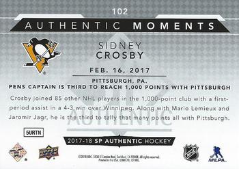 2017-18 SP Authentic #102 Sidney Crosby Back
