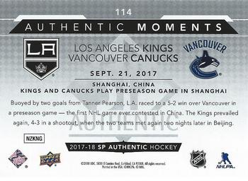 2017-18 SP Authentic #114 Los Angeles Kings / Vancouver Canucks Back