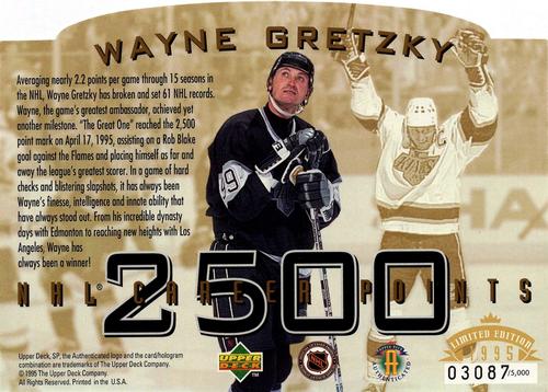 1995-96 Upper Deck Authenticated Wayne Gretzky 2500 NHL Career Points SP #NNO Wayne Gretzky Back