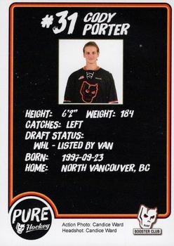 2016-17 Calgary Hitmen (WHL) #20 Cody Porter Back