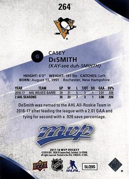 2017-18 Upper Deck MVP - Rookie Exchange #264 Casey DeSmith Back