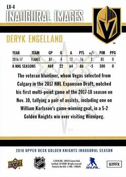 2017-18 Upper Deck Vegas Golden Knights Inaugural Season Inaugural Images #LV-4 Deryk Engelland Back