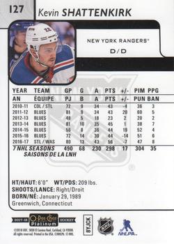 2017-18 O-Pee-Chee Platinum #127 Kevin Shattenkirk Back