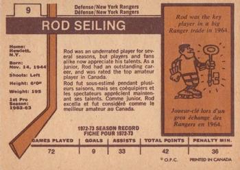 1973-74 O-Pee-Chee - Light Backs #9 Rod Seiling Back