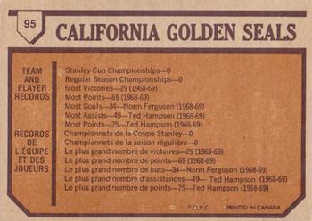 1973-74 O-Pee-Chee - Light Backs #95 Golden Seals Team Back