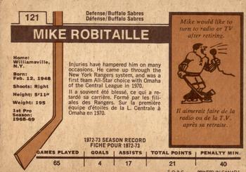 1973-74 O-Pee-Chee - Light Backs #121 Mike Robitaille Back