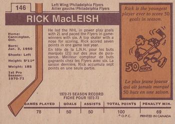 1973-74 O-Pee-Chee - Light Backs #146 Rick MacLeish Back