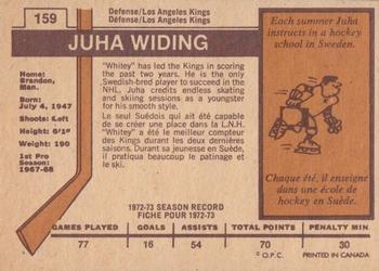 1973-74 O-Pee-Chee - Light Backs #159 Juha Widing Back