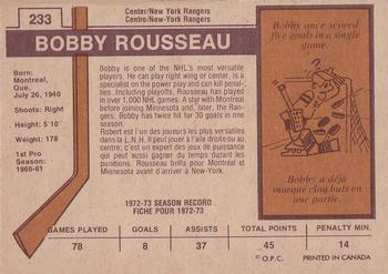 1973-74 O-Pee-Chee - Light Backs #233 Bobby Rousseau Back