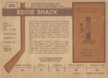 1973-74 O-Pee-Chee - Light Backs #242 Eddie Shack Back