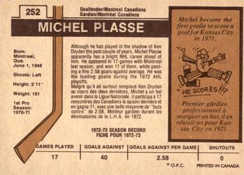 1973-74 O-Pee-Chee - Light Backs #252 Michel Plasse Back